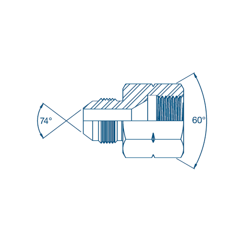 7/16 JIC x M14 JIS M/Fix Fem Ext 60° Seat (Metric Thread) Hydraulic Adaptor