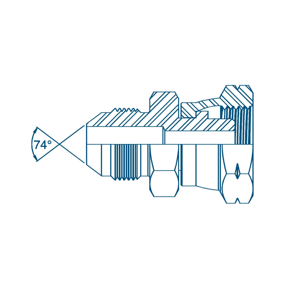 7/16 JIC x M12 1.5mm Pitch M/F Hydraulic Adaptor