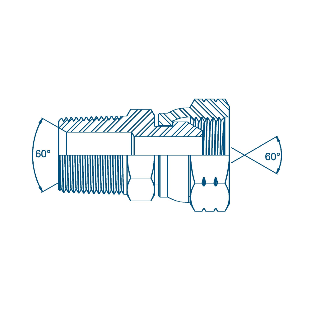 3/4 NPTF x 3/4 Npsm M/F Hydraulic Adaptor