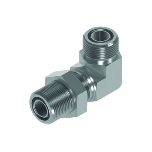 9/16 Orfs M/M 90° Bulkhead C/W Nut Hydraulic Adaptor