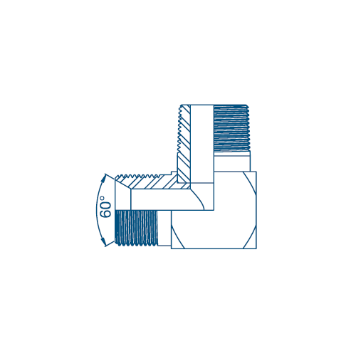 1/2 BSP x 3/4 BSPT M/M 90° Compact Hydraulic Adaptor