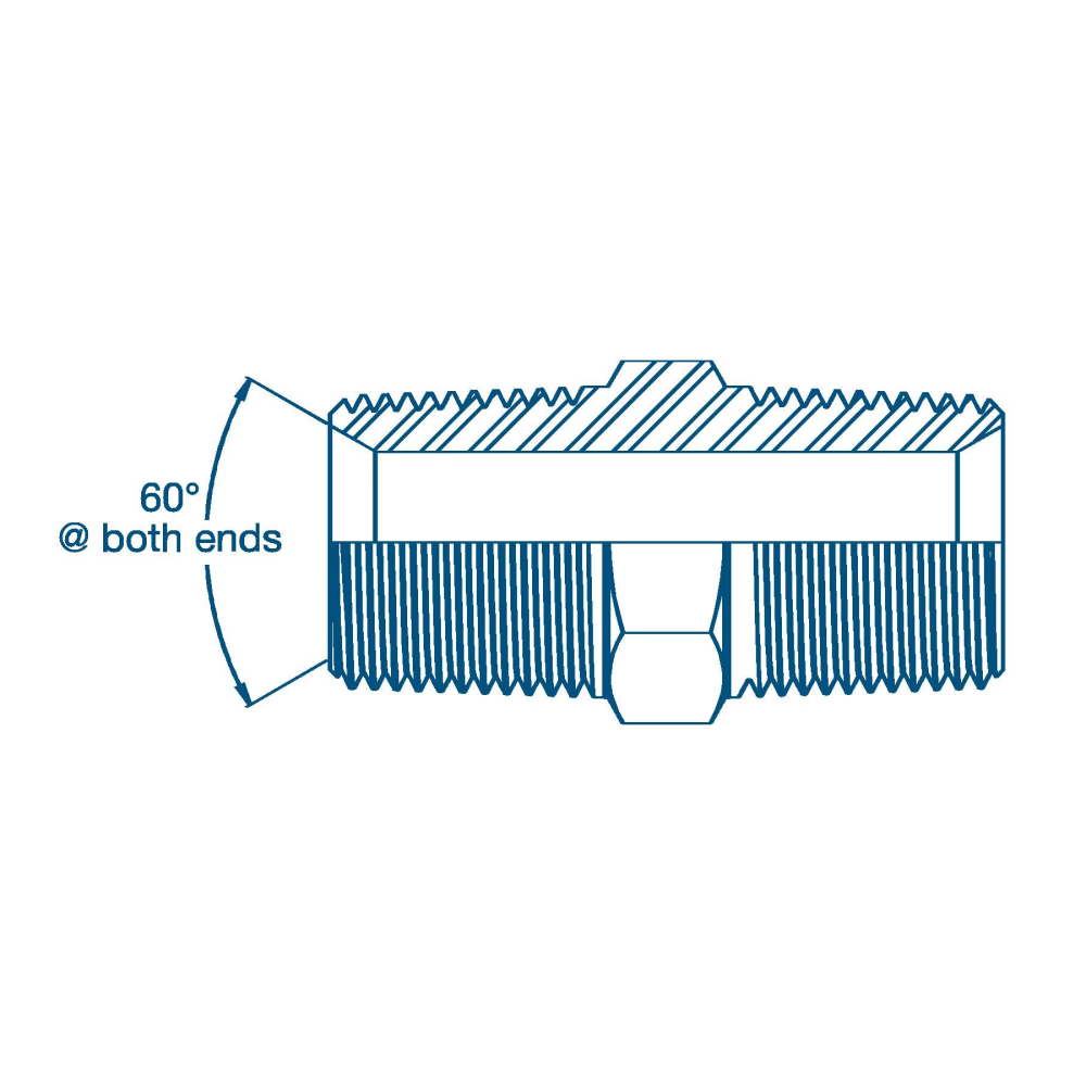 1/4 BSPT M/M Coned Both Ends Hydraulic Adaptor