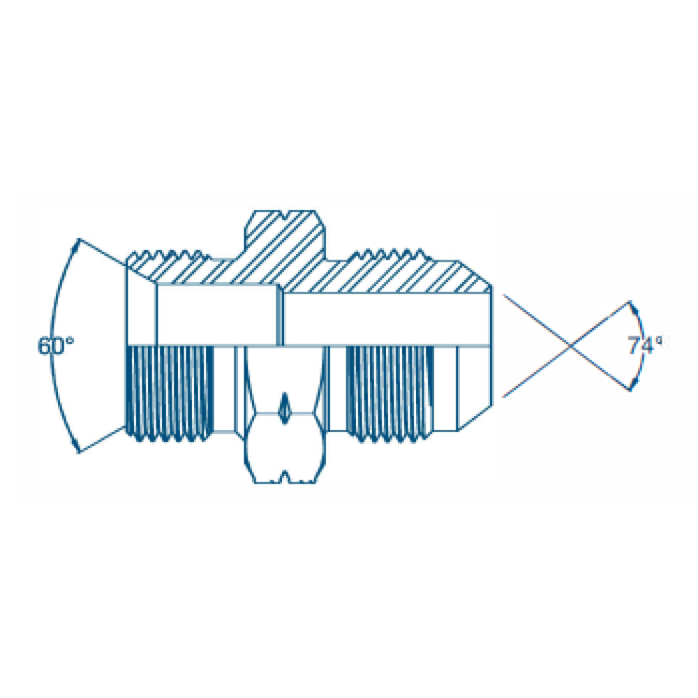 M10 1.5mm Pitch x 7/16 JIC M/M Hydraulic Adaptor