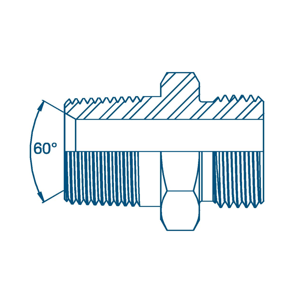 1/8 NPTF x 9/16 SORB LESS ORING M/M Hydraulic Adaptor