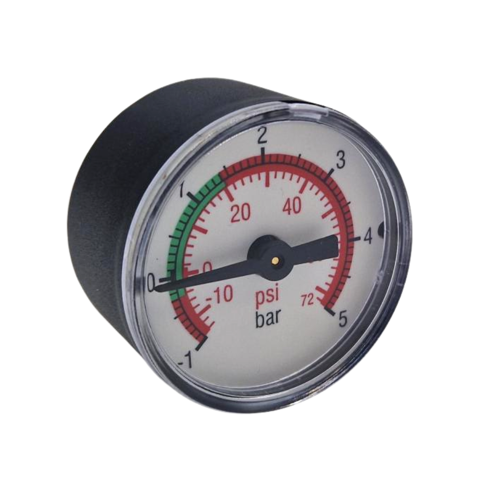 MPA Filtrec Pressure/Vacuum Clogging Indicator, Pressure Gauge, (-1/-0.2B)(-0.2/1.4B)(1.5/5B), 1/8 BSP Rear Entry