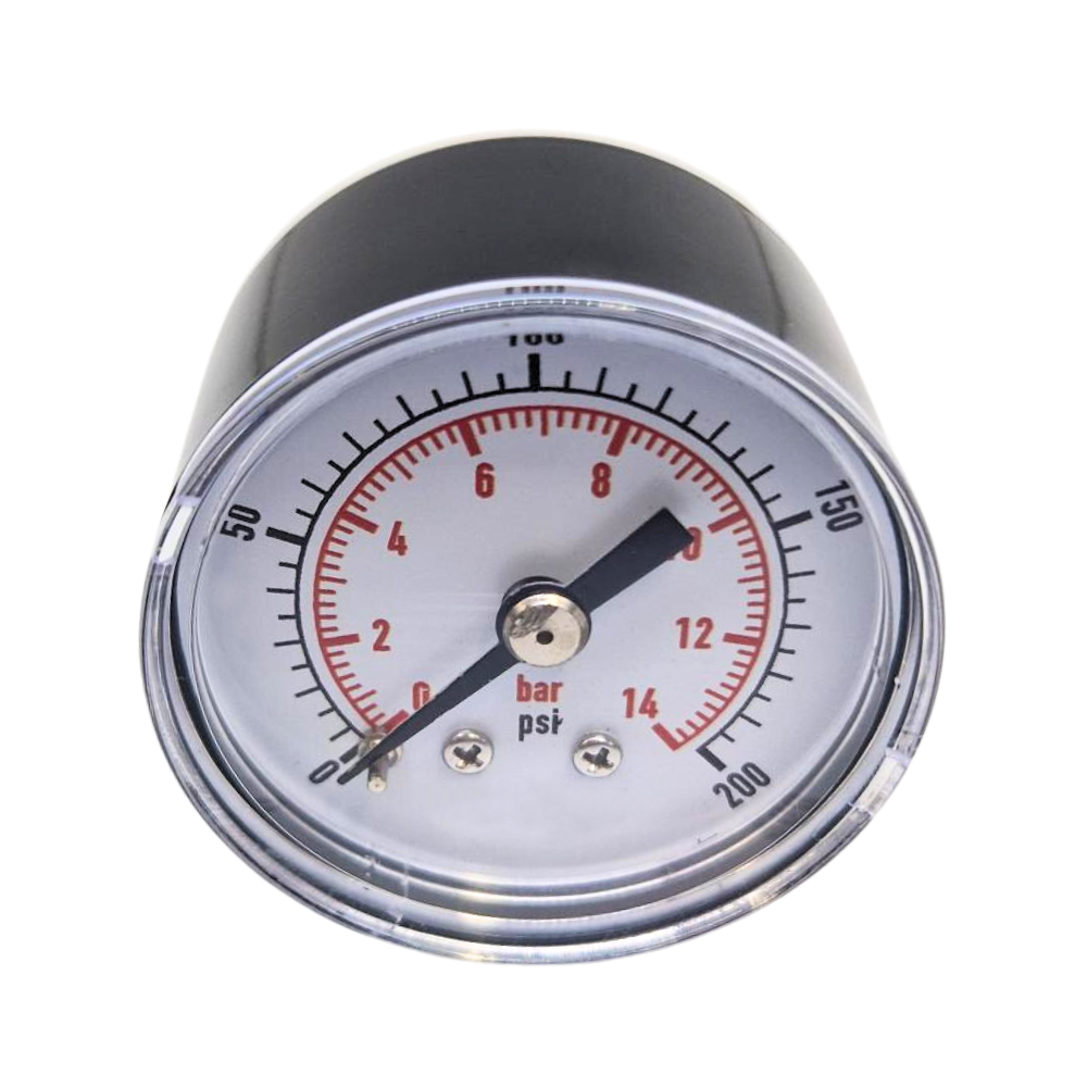 40mm Dry/Pneumatic pressure gauge 0-15 PSI (1 BAR) 1/8 BSPT REAR Entry