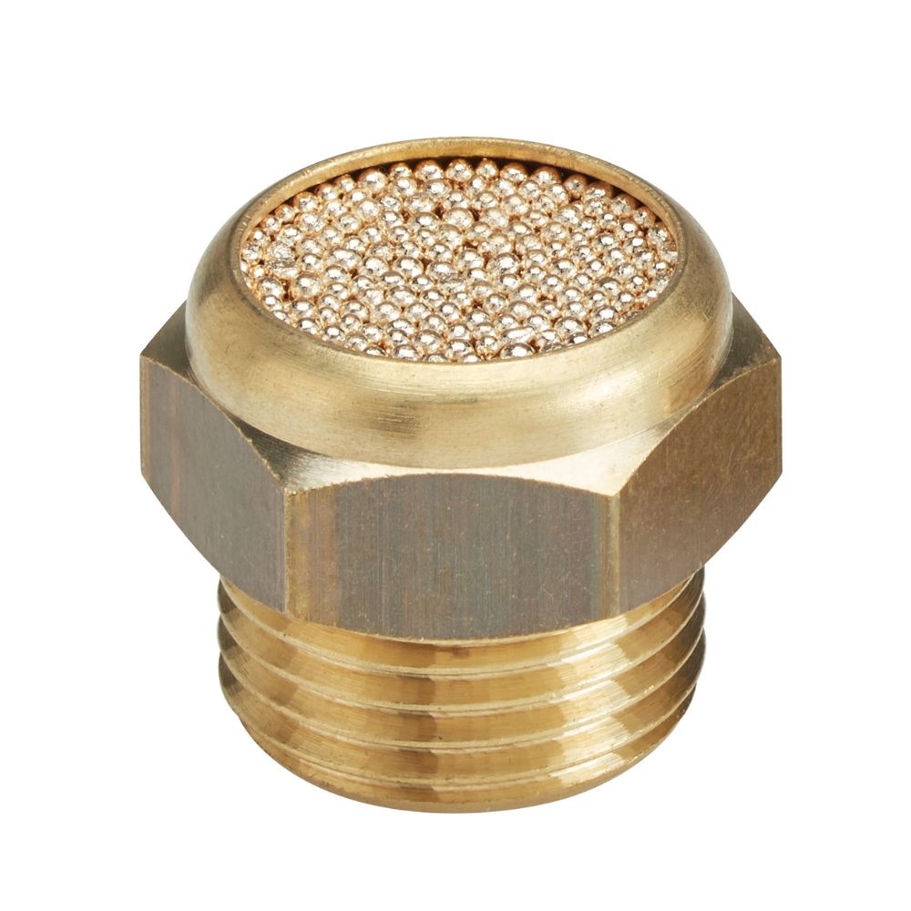 Silencer breather cap with spherical bronze filter