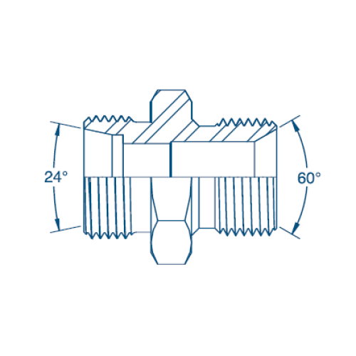 M16 (8S) x 1/4 BSP Coned M/M - Body Only Hydraulic Adaptor