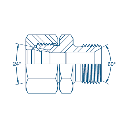 M16 (8S) x 1/4 BSP Coned M/M - Complete Hydraulic Adaptor