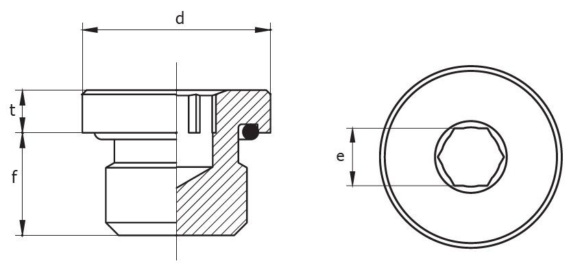 Steel Zinc-coated steel plug with hex slot and NBR O-Ring 1/8" BSP TCE/V