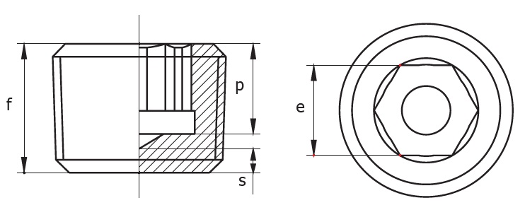 Steel Zinc-coated steel conical plug DIN 906 with hex slot 1/8" BSP TCEC/V