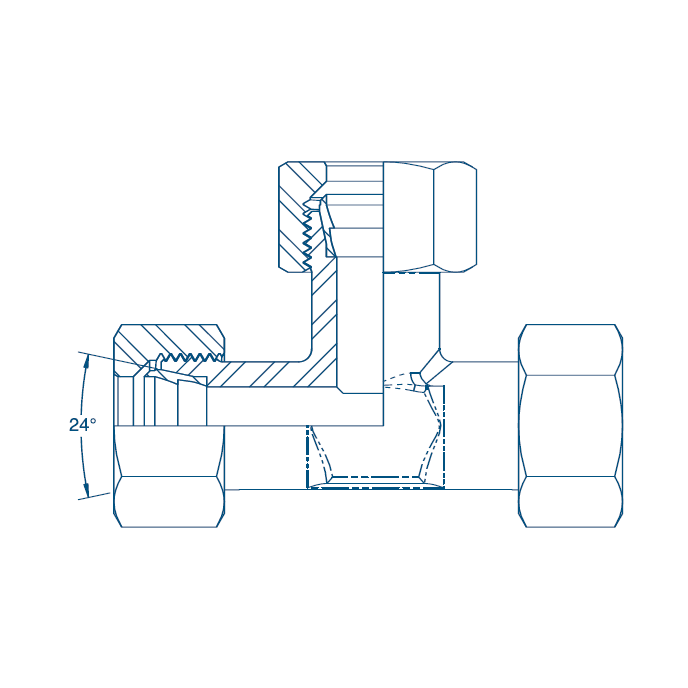 M12 (6L) M/F/M Tee - Complete Hydraulic Adaptor