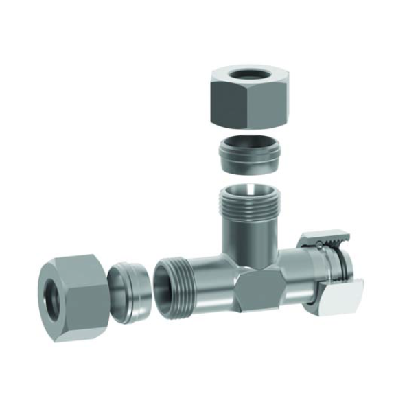 M12 (6L) M/F/M Tee - Complete Hydraulic Adaptor