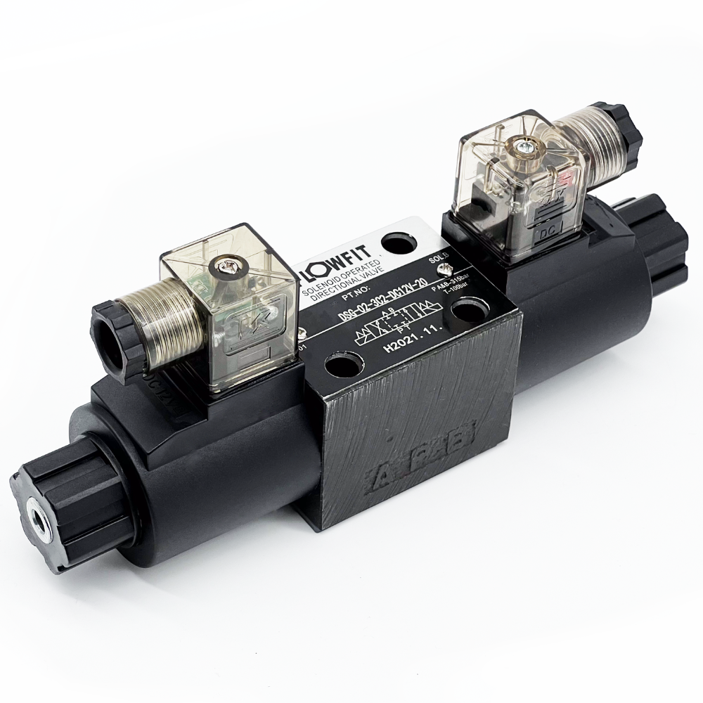 Flowfit Cetop 3 NG6 3 Position Solenoid Valve, 12 V DC, 3C2 - Flowfit Powerpacks