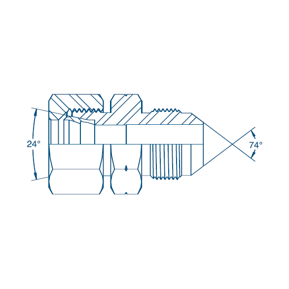 M12 (6L)  x 7/16 JIC M/M - Body Only Hydraulic Adaptor