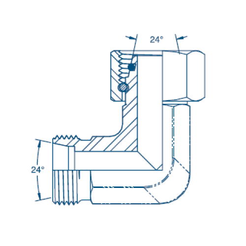 M12 (6L) M/F 90° Compact -  Body Only Hydraulic Adaptor