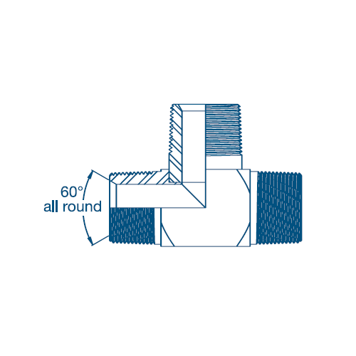 1/8 NPTF M/M/M Tee Hydraulic Adaptor