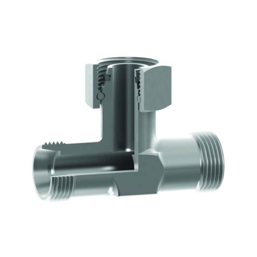 M12 (6L) M/M/F Tee - Body Hydraulic Adaptor