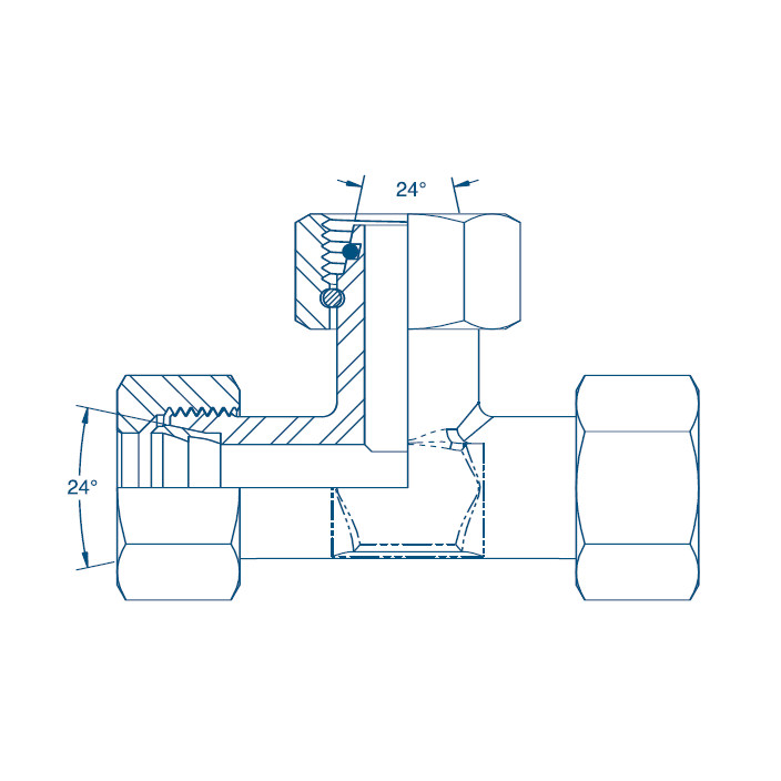 M12 (6L) M/M/F Tee - Complete Hydraulic Adaptor