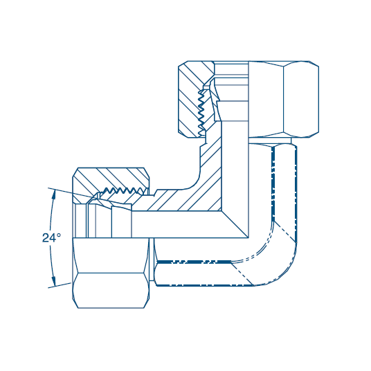 M12 (6L) M/M 90° Compact - Complete Hydraulic Adaptor