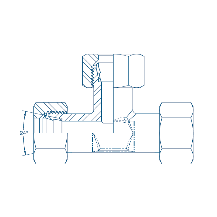 M14 (6S) M/M/M Tee - Complete Hydraulic Adaptor