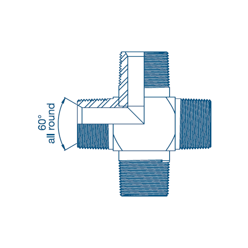 3/4 NPTF Male Cross Hydraulic Adaptor