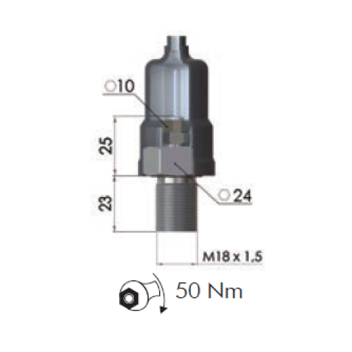 Z35 Filtrec Pressure Differential Switch Clogging Indicator, 2.7Bar, M18x1.5