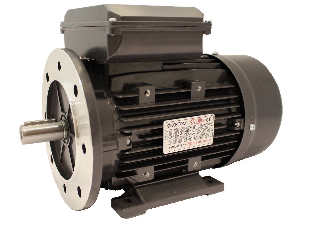 Tec Single Phase 230v Electric Motor 22kw 4 Pole 1500rpm With Flange