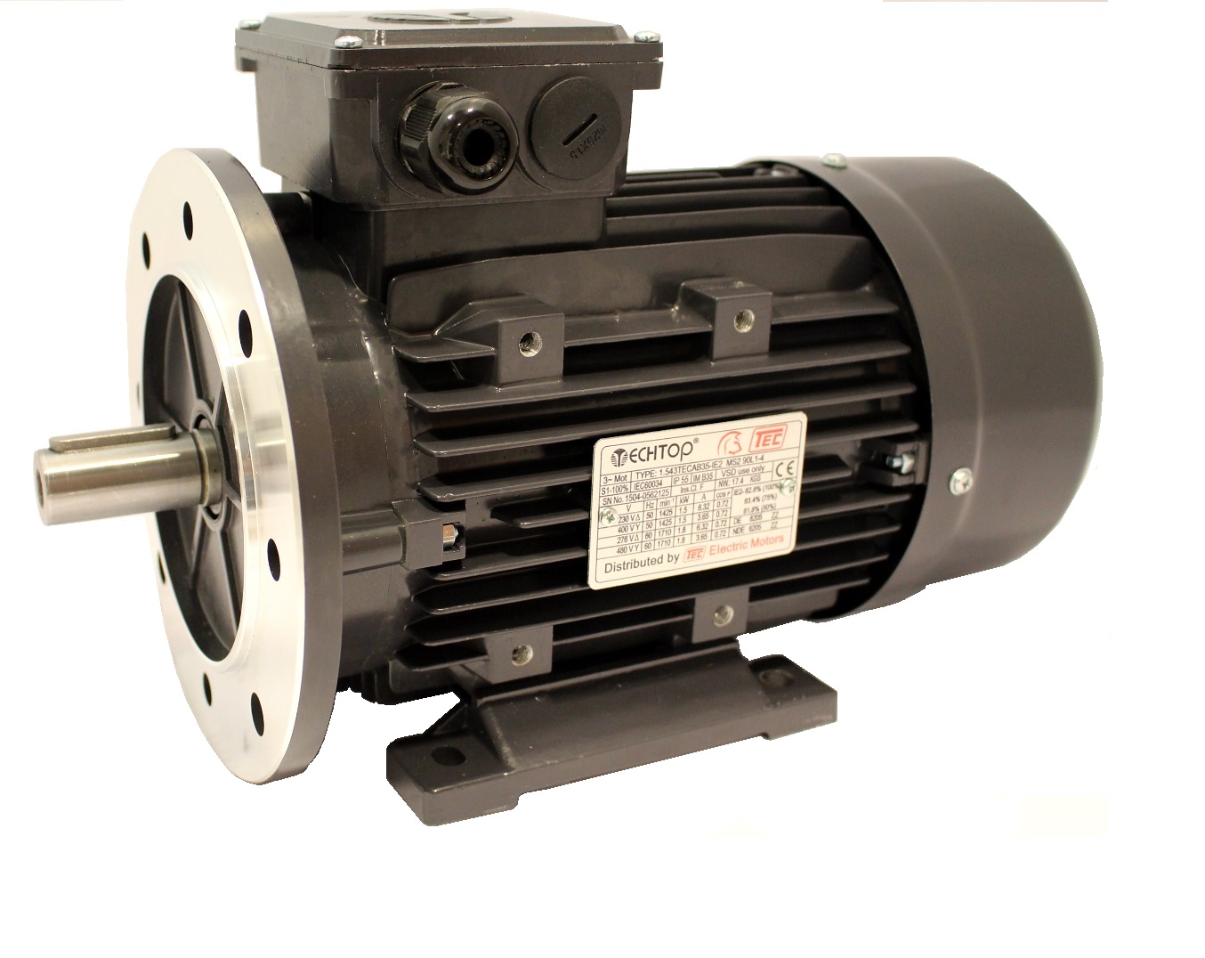 "TEC Three Phase 400v Electric Motor, 7.5Kw 4 pole 1500rpm with flange