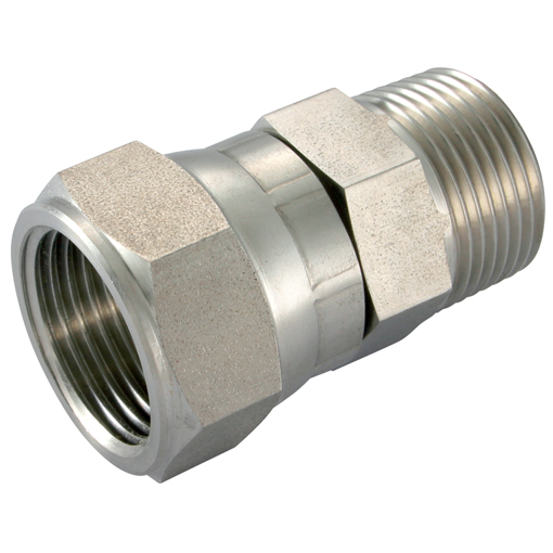 Stainless Steel Female Swivel Connector, Male BSPP  x Female UNF, BSPP 1/8'' x 7/16'' - 20 UNF Hydraulic Adaptor
