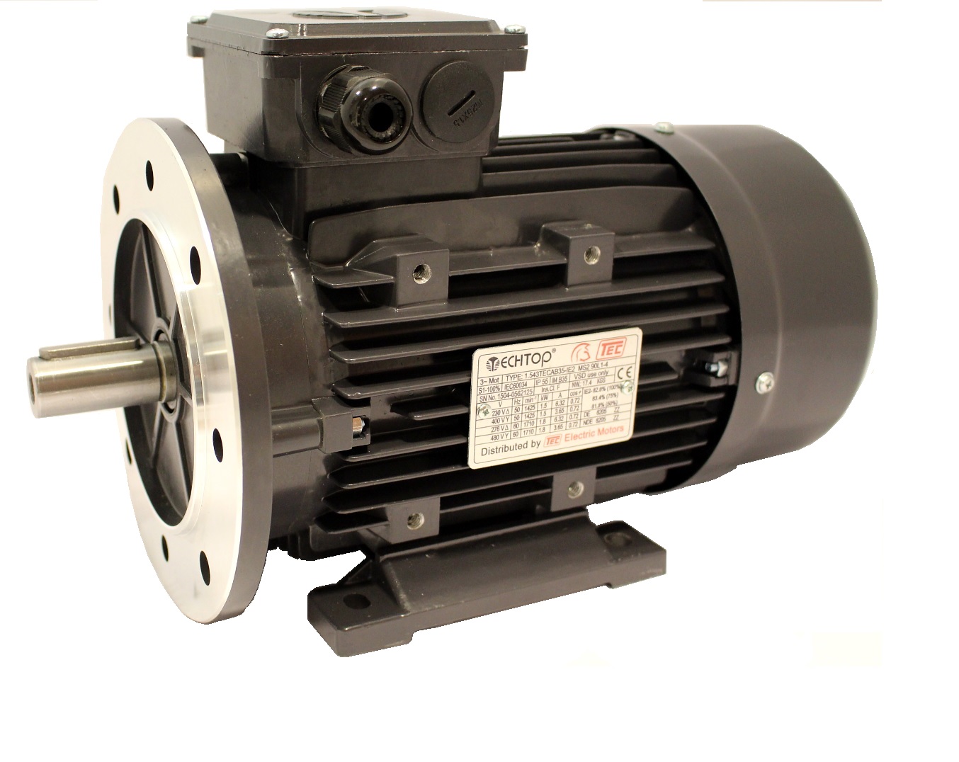 tec-three-phase-400v-electric-motor-5-5kw-4-pole-1500rpm-with-flange