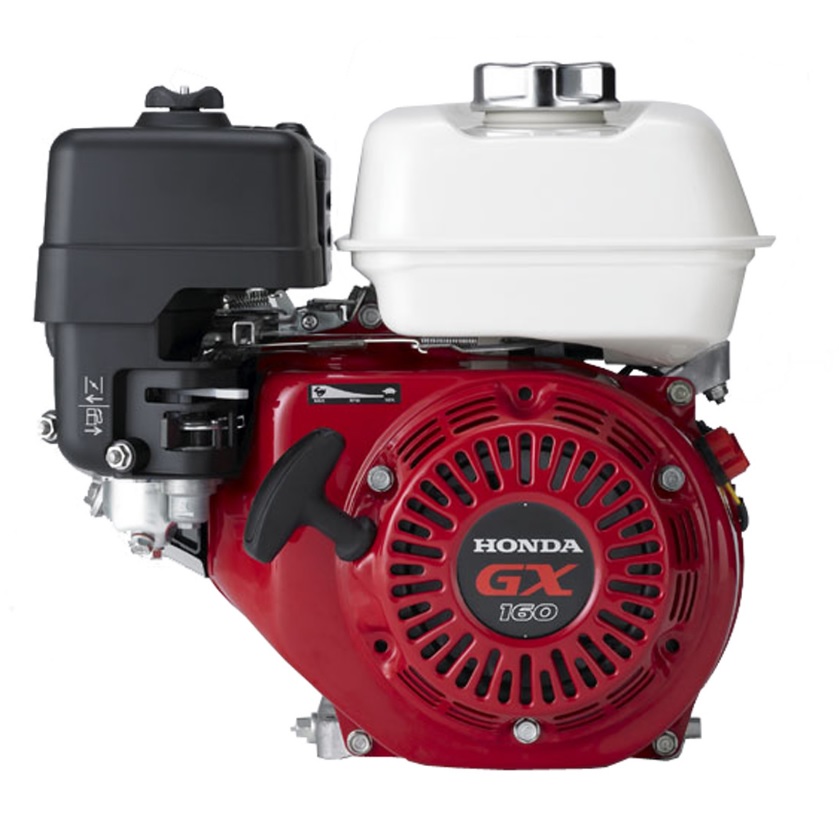 Honda GX160, 5.5 HP Petrol Engine, Recoil Start, Horizontal Mount (Red)