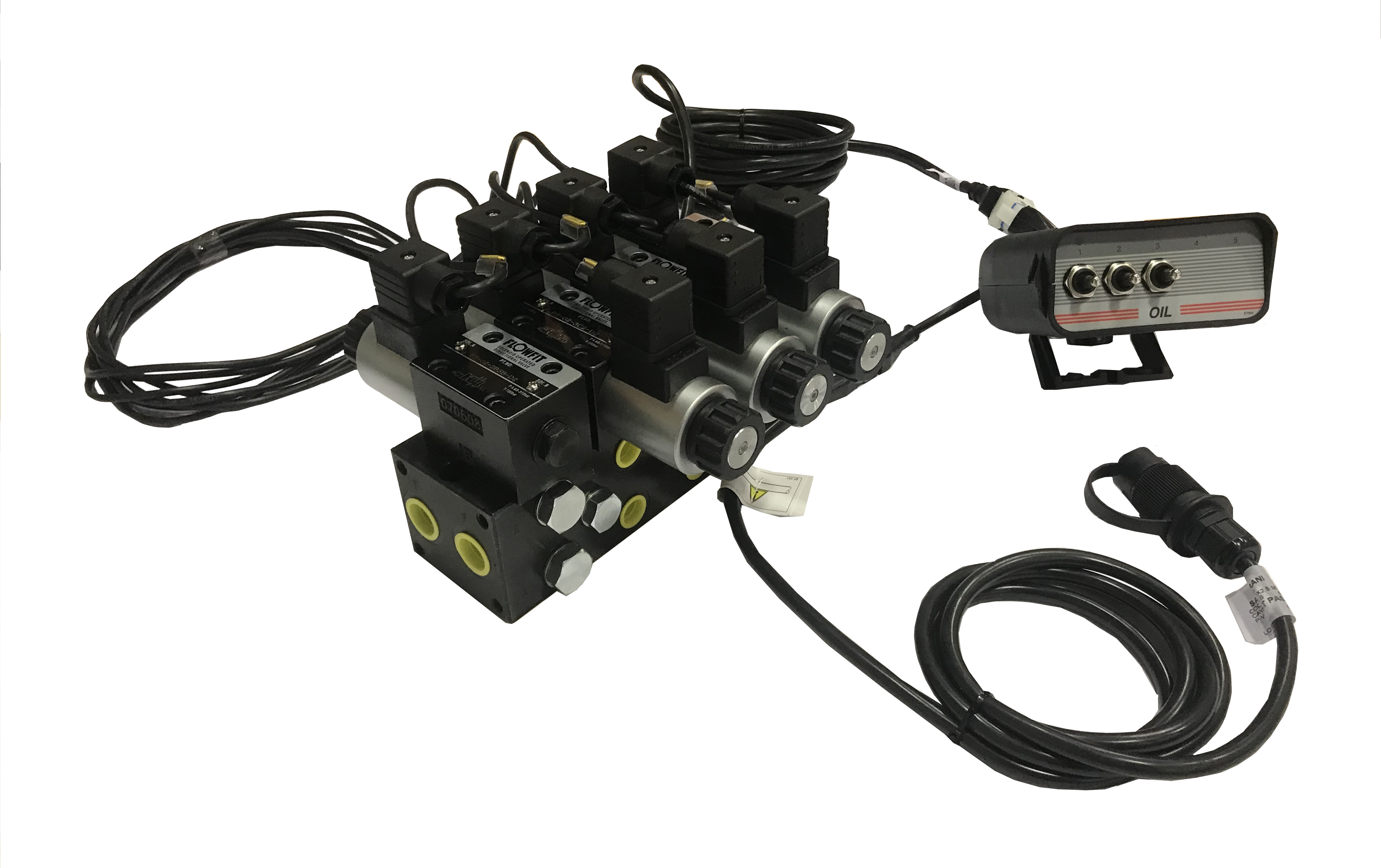 5 Switch Control Box Only for Electrohydraulic Manifolds, Wiring Included, 5 X D/SOL, 1 X Unloader