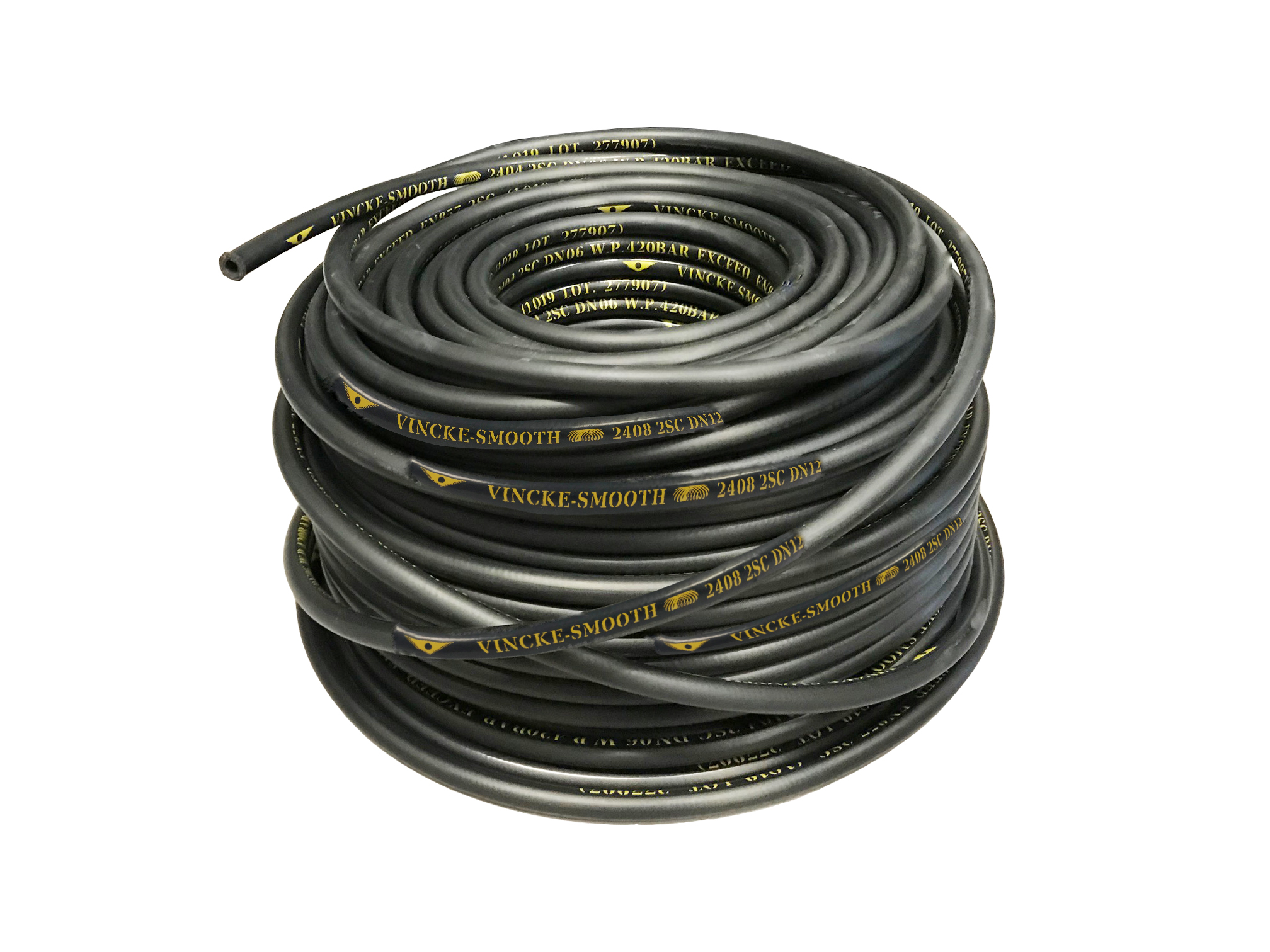 Reel of Vincke 2 Wire 100R2AT SMOOTH Hydraulic Hose, 3/4" Bore, 25 Metre Coil