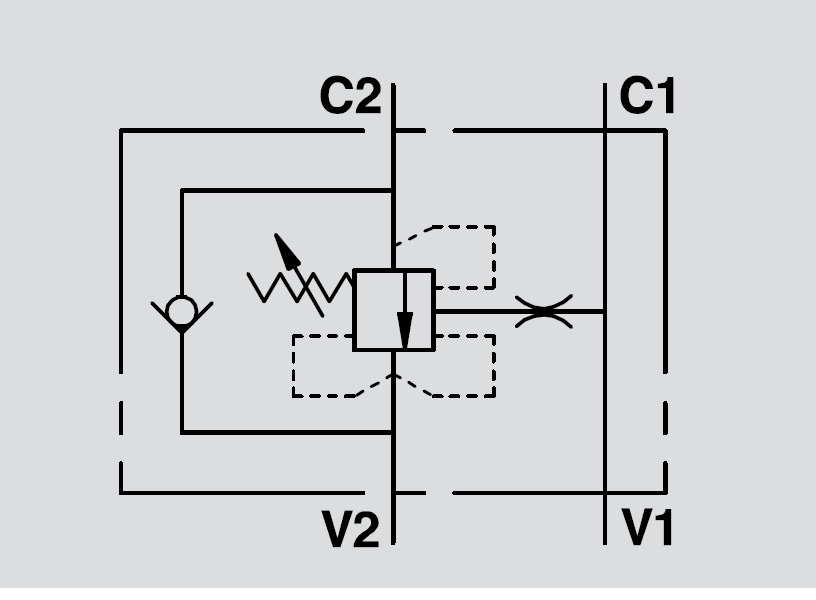 Hydraulic Single Overcentre Valve For Closed Centre, VBCD 3/4" SE CC