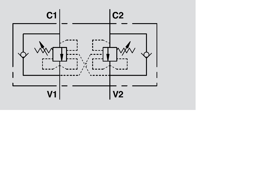 Hydraulic Double Over Centre Valve Flangeable, Closed Centre, VBCD 1/2" DE FLC CC