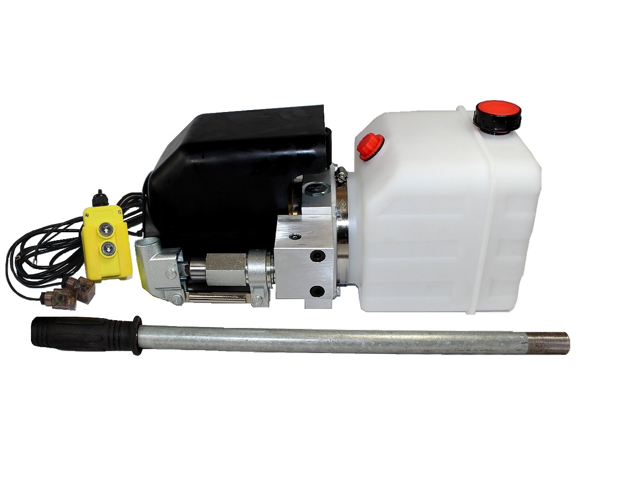 Flowfit 12V DC Single Acting Hydraulic Power pack with 8L Tank, Back Up Hand Pump 1.6KW