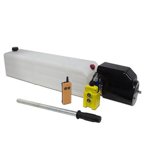 Flowfit 12v Dc Single Acting Hydraulic Power Pack With 18l Tank Back Up Hand Pump And Wireless